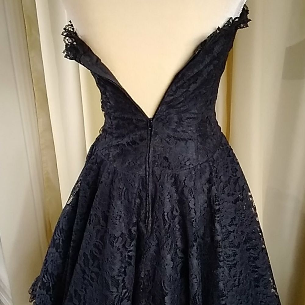 Vintage Black Lace Dress Size S Approximately No Tag - Picture 6 of 11